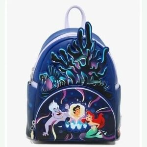 Loungefly Disney The Little Mermaid Glow In The Dark Lair Mini Backpack